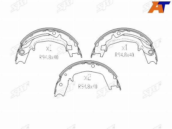Колодки барабанные зад HYNDAI SANTA FE 01-06GETZ 02-09SONATA 98-04