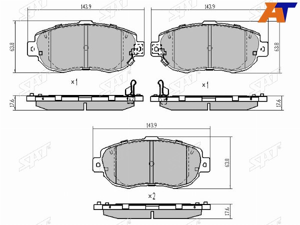 Колодки тормозные перед TOYOTA ARISTOMARKCROWN 92-