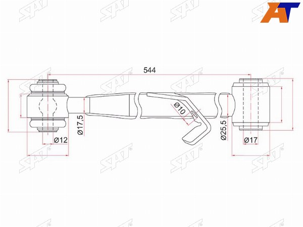 Тяга поперечная задней подвески нижняя TOYOTA RAV4 00-05CHERY TIGGO 06- RH