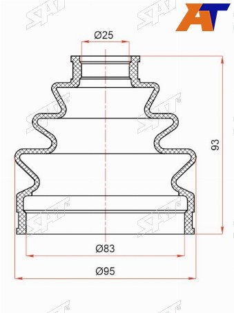 Пыльник шруса наружный SUZUKI GRAND VITARAESCUDO JB416JB420JB627 06-14