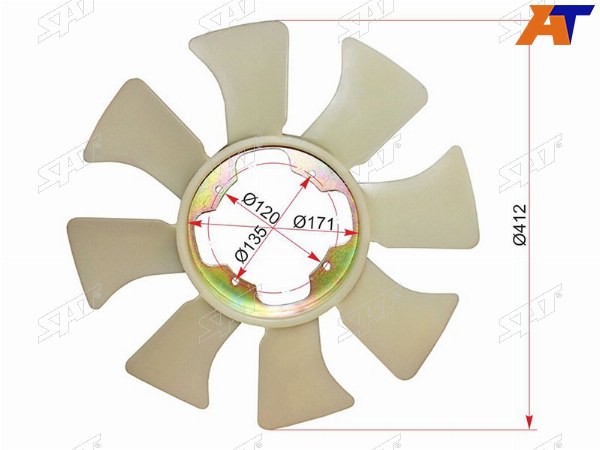 Крыльчатка вентилятора  NISSAN ATLAS F22H41 TD27 89-95