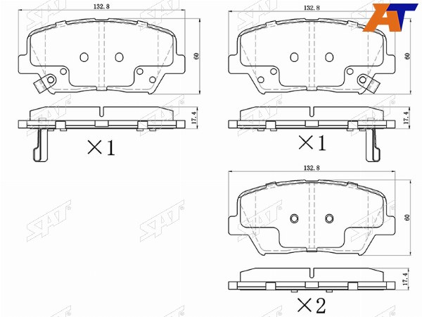 Колодки тормозные перед HYUNDAI SANTA FE 12-CRETA 16-KIA SORENTO 13-15CARENS 13-