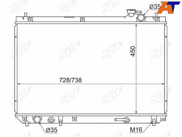 Радиатор Toyota Harrier (XU10) 97-03  Lexus RX300 98-03  Toyota Highlander 00-07  Kluger V 00-07