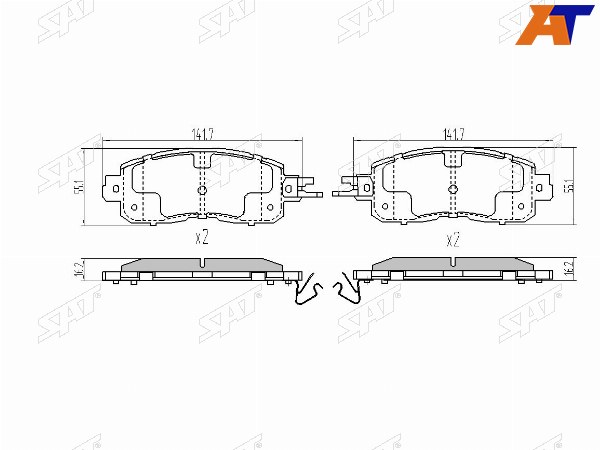 Колодки тормозные перед NISSAN TEANA J33 RUS 14-