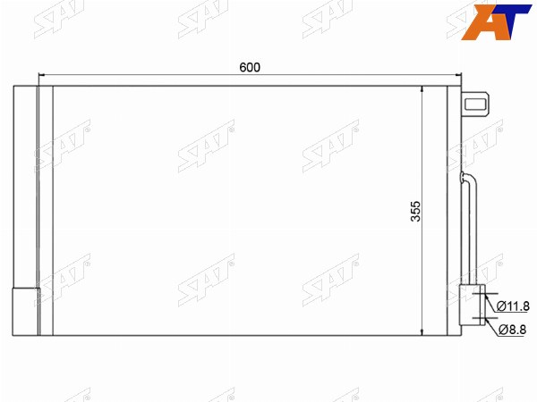 Радиатор кондиционера Opel Corsa 06-14  Fiat Grande Punto 06-11