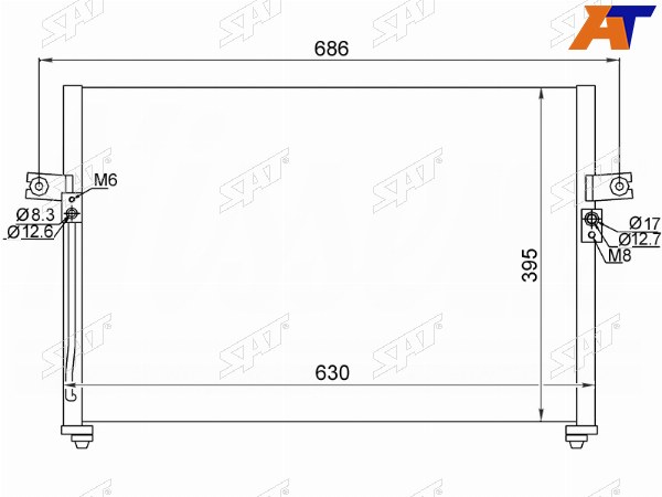 Радиатор кондиционера Hyundai H1 97-07  Starex 97-07