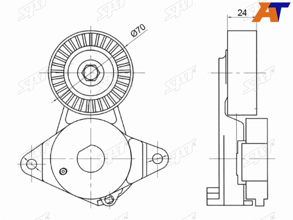 Натяжитель приводного ремня TOYOTA AURISCOROLLA 09- 1NR