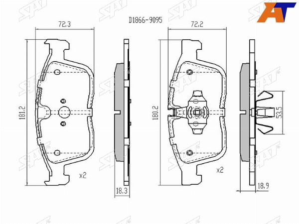 Колодки тормозные перед VOLVO XC60 15-