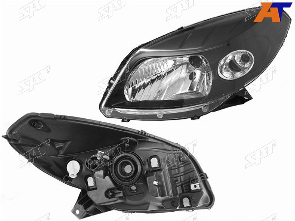 Фара RENAULT SANDEROSANDERO STEPWAY 10-14 LH черная