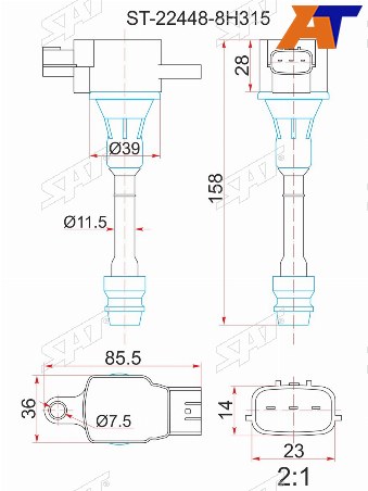 Катушка зажигания NISSAN Y11W11M12T30P12J31C24U30Z50 QR20DEQR25DE 00- (4)