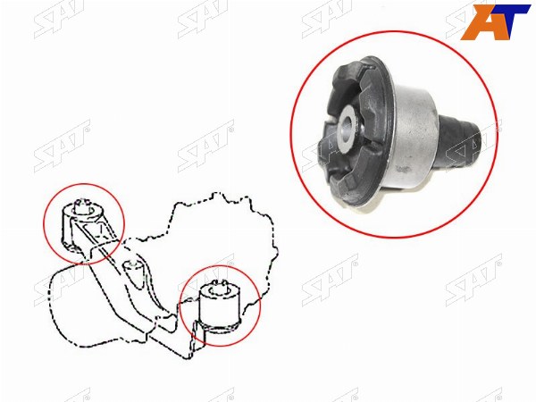 Сайлентблок подушки дифференциала  LEXUS RX270350450H  4WD 08-15