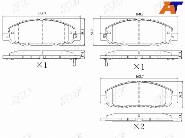 Колодки тормозные перед  NISSAN ATLAS 07-ISUZU ELF 07-