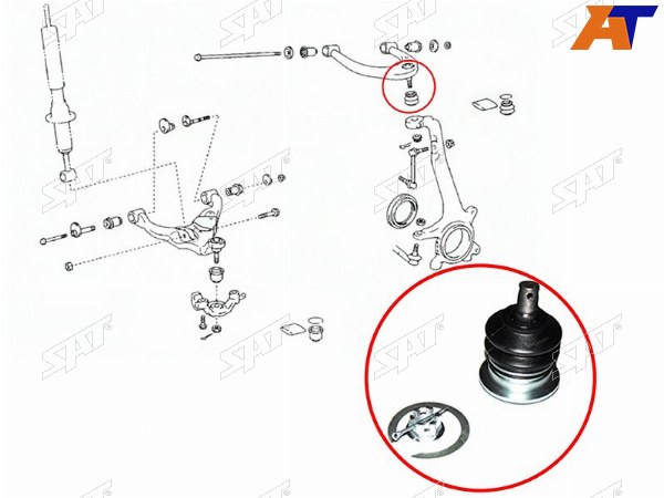 Шаровая опора верхнего рычага TOYOTA LAND CRUISER 100LEXUS LX470SURFPRADO 02