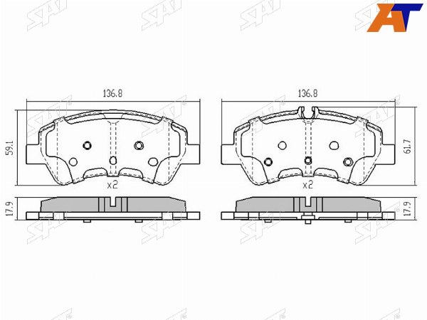 Колодки тормозные зад FORD TOURNEO CUSTOM 12-TRANSIT VIII 14-TRANSIT CUSTOM 12-