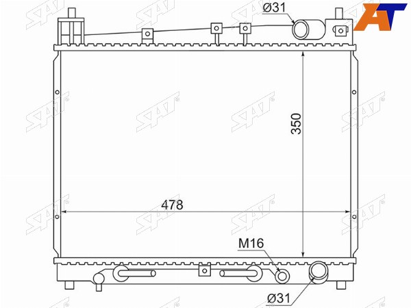 Радиатор Toyota Probox 02-  Vitz 99-05  bB 00-05  Echo 99-05