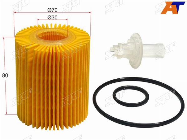 Фильтр масляный (картридж) TOYOTA AVENSIS,AURIS,LEXUS LS460 1-2TRFE, 3-4GRFE 06-