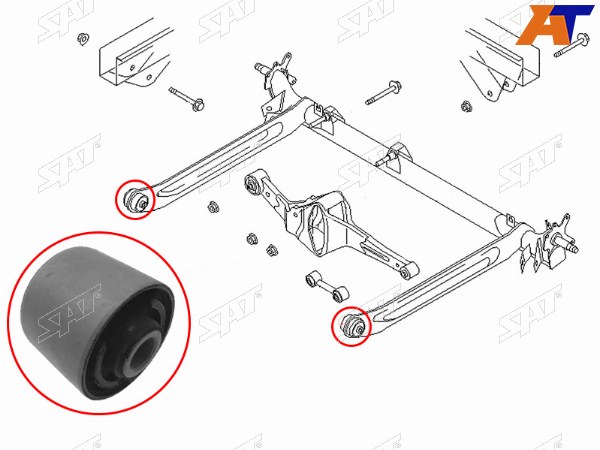 Сайлентблок задней балки NISSAN ALMERA N15SUNNYSENTRA 94-00RNESSA 97-01PRIMERA 96-01CEFIRO 94-0