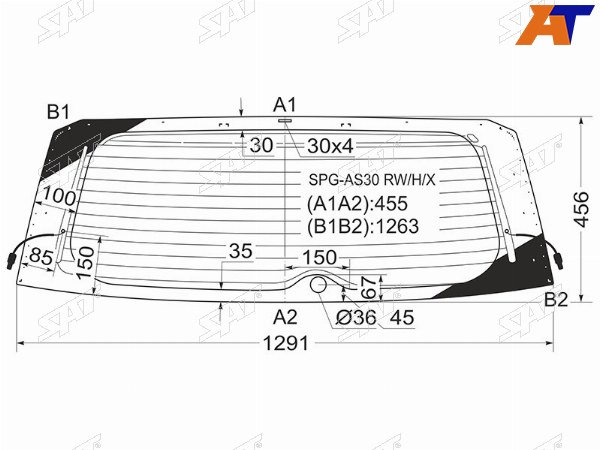 Стекло заднее (Цвет зеленый Обогрев) Toyota RAV4 (XA30) 05-13  Vanguard 07-13