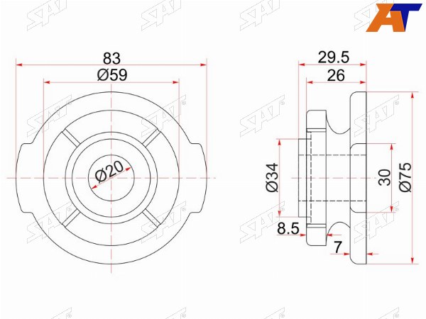 Подушка редуктора TOYOTA DYNATOYOACE  07-GRANVIAGRAND HIACEHIACE LITETOWNACE 96-02