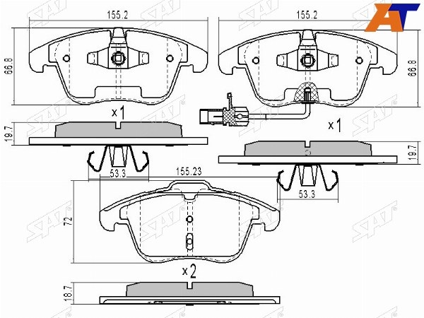 Колодки тормозные перед AUDI A4 04-08 A6 05-11