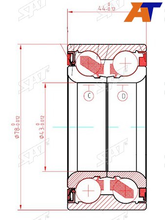 Подшипник передней ступицы HONDA CIVIC FKFDFN 06-