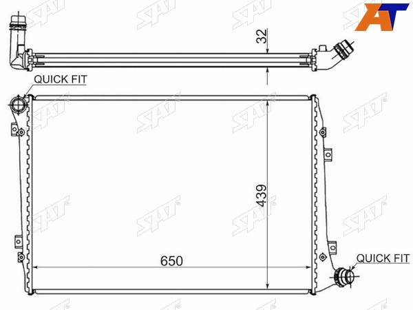 Радиатор Audi A3 03-13  Skoda Octavia 04-13  Volkswagen Golf 03-09  Jetta 05-10  Passat 05-11