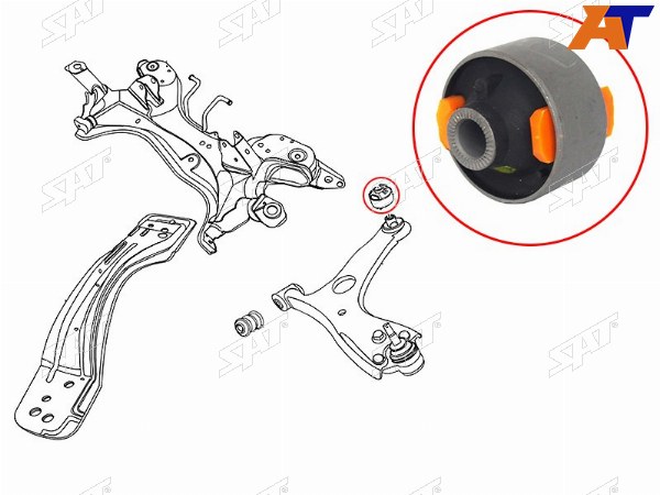 Сайлентблок переднего нижнего рычага задний  CHERY TIGGOVORTEX TINGO 06-13CHERY TIGGO 4 17-7 20-
