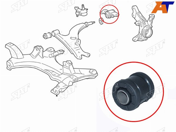Сайлентблок переднего нижнего рычага задний (без кронштейна) TOYOTA RAV4 93-00