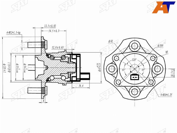 Ступичный узел задн. TOYOTA VITZPLATZFUN CARGOIST 99-05 (c ABS)