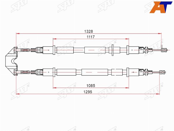 Трос ручного тормоза ASTRA H RHLH 04-10