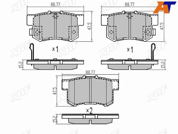 Колодки тормозные зад HONDA CR-V RD 02-06STREAM 01-