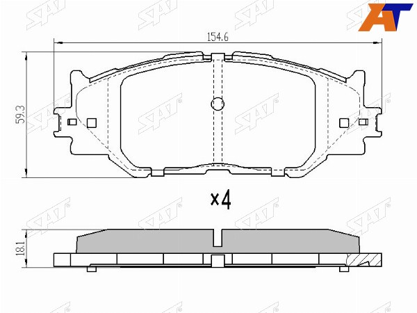 Колодки тормозные перед LEXUS IS250 08-