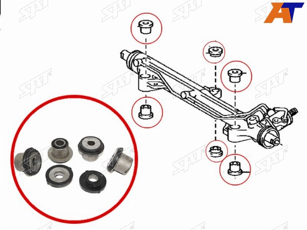 Сайлентблок рулевой рейки (комплект) TOYOTA LAND CRUISER 200SEQUOIA 07-LEXUS LX 570 07-
