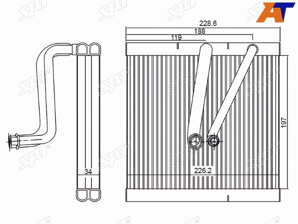 Испаритель кондиционера AUDI A1 10-15SKODA RAPID 12-19VW POLO 10-20