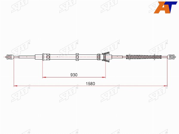 Трос ручного тормоза VOLKSWAGEN POLO IV 01-09SKODA FABIA II 07-14
