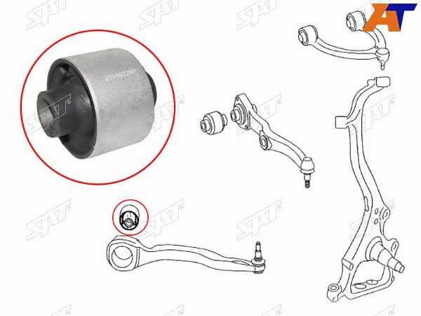 Сайлентблок переднего нижнего продольного рычага (до 2011) MERCEDES-BENZ W221 05-13C216 06-