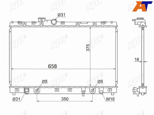 Радиатор Lexus IS200 98-05  IS300 99-05  Toyota Altezza 98-05