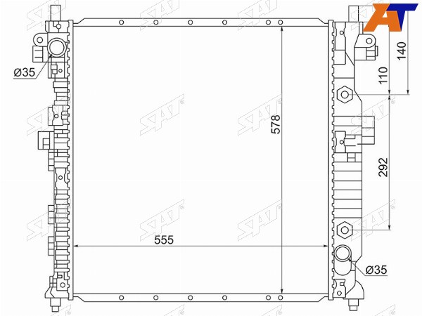 Радиатор SsangYong Actyon 05-10  Kyron 05-16