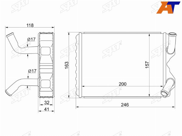 Радиатор отопителя салона TOYOTA MARKIICHASERCRESTA JZX90100 2,0-3,0 92-01