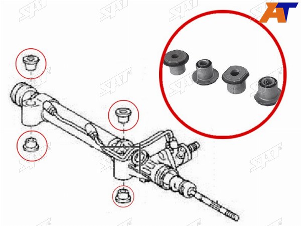 Сайлентблок рулевой рейки (комплект) TOYOTA LAND CRUISER PRADO HILUX SURF4RUNNER 02-09LEXUS GX470