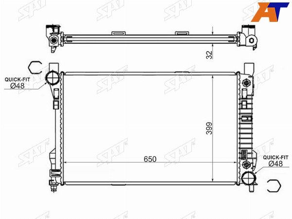 Радиатор Mercedes-Benz C-Class 00-08  CLK-Class 02-10  SLK-Class 04-11