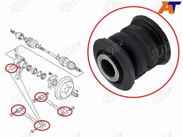 Сайлентблок задней цапфы SUZUKI GRAND VITARAESCUDO SQ416SQ420SQ625 1998-2006