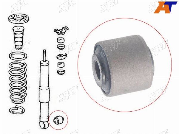Сайлентблок RR амортизатора нижний LH=RH TOYOTA LAND CRUISER200LEXUS LX460570  LEXUS LX470  LEXUS