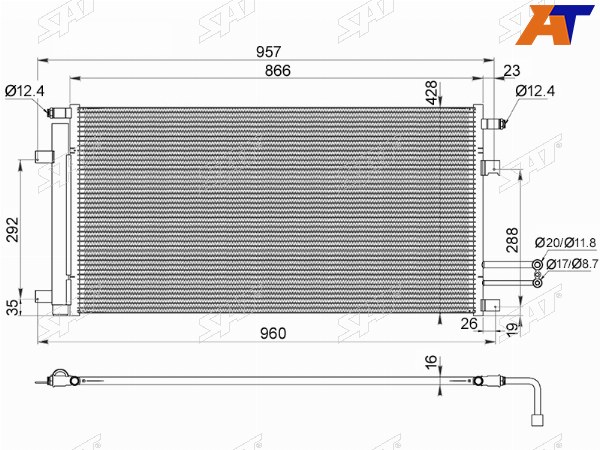 Радиатор кондиционера Chevrolet Tahoe 13-21  Cadillac Escalade 15-21  Chevrolet Suburban 14-20  G