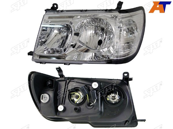 Фара TOYOTA LAND CRUISER 100 98-05 LH цельная хрусталь, до рейсталинга!!! (Евросвет)