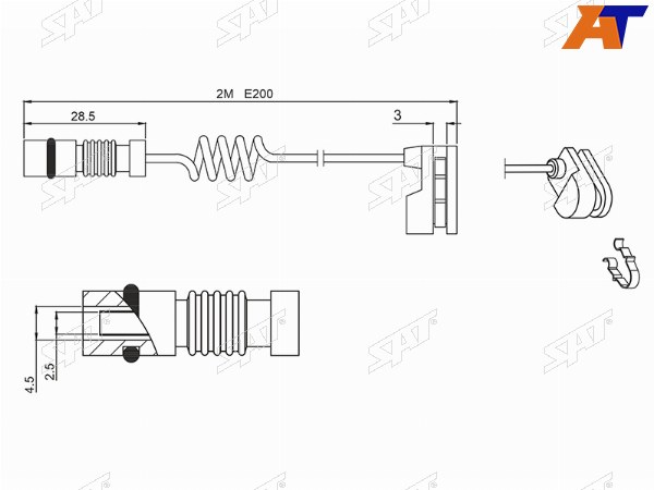 Датчик износа тормозных колодок передзад MERCEDES SPRINTER 95-06 VITO 96-03