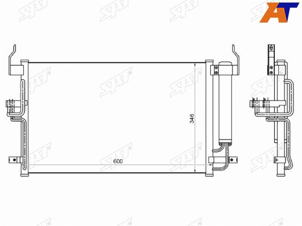 Радиатор кондиционера Hyundai Elantra 00-09  Coupe 02-09  Tiburon 02-09