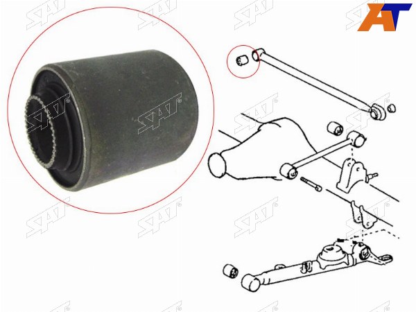 Сайлентблок задней поперечной тяги TOYOTA HIACEREGIUSLITETOWNACENOAHLUCIDAESTIMA EMINA 89-06