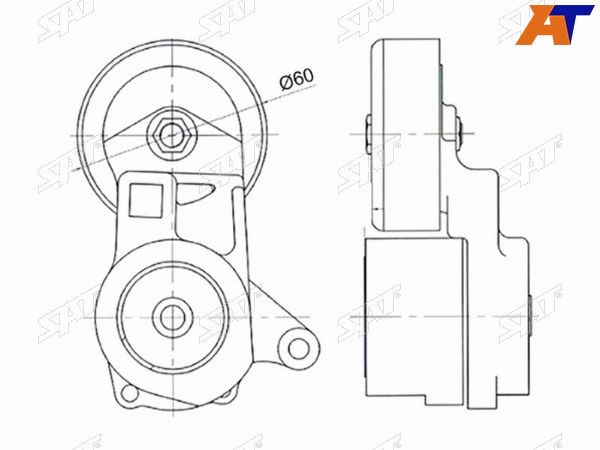 Натяжитель приводного ремня MMC OUTLANDER 2,0-2,4 -06GALANT 2,4 00-GRANDIS 2,4 04-LANCER