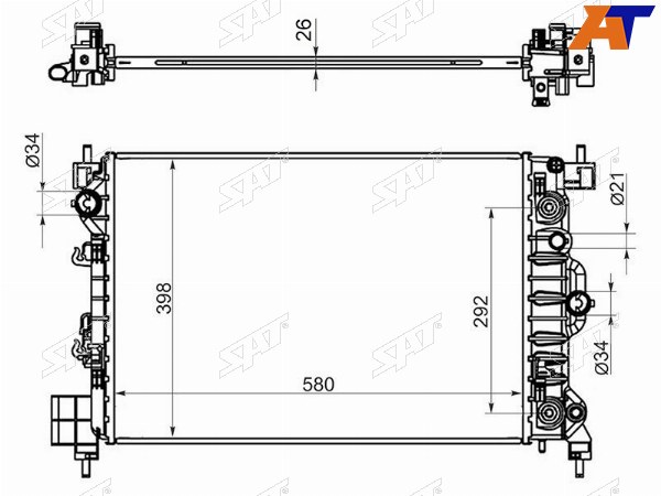 Радиатор Chevrolet Aveo 11-15  Opel Mokka 12-19